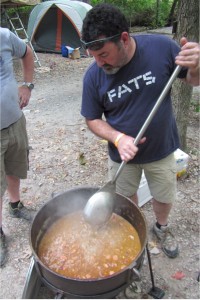 Bart cooking up some local flavor from Louisiana.